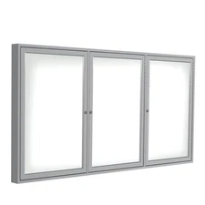 Ghent's Ceramic 36" x 72" 2 Door Enclosed Mag. Whiteboard in White