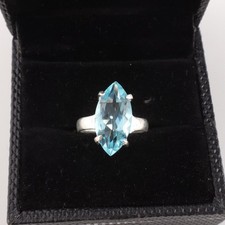 Blue Topaz Gemstone 925 Sterling Silver Ring Handmade Jewelry Ring Gift For