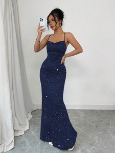 blue prom dress ebay Elegant Royal Blue Prom Dress, Saphetti Strap Long Prom Dresses – Hoprom main image 1