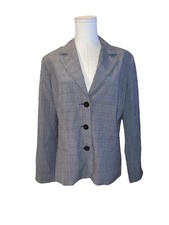 Sag Harbor Lined 3 Button Stretch Blazer Gray Sz 8