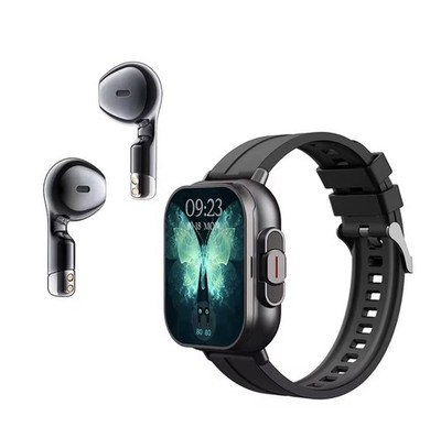 D8 Smart Watch with Earbuds 2-in-1 Bluetooth TWS 2.02'' Touch HR Fitness iOS