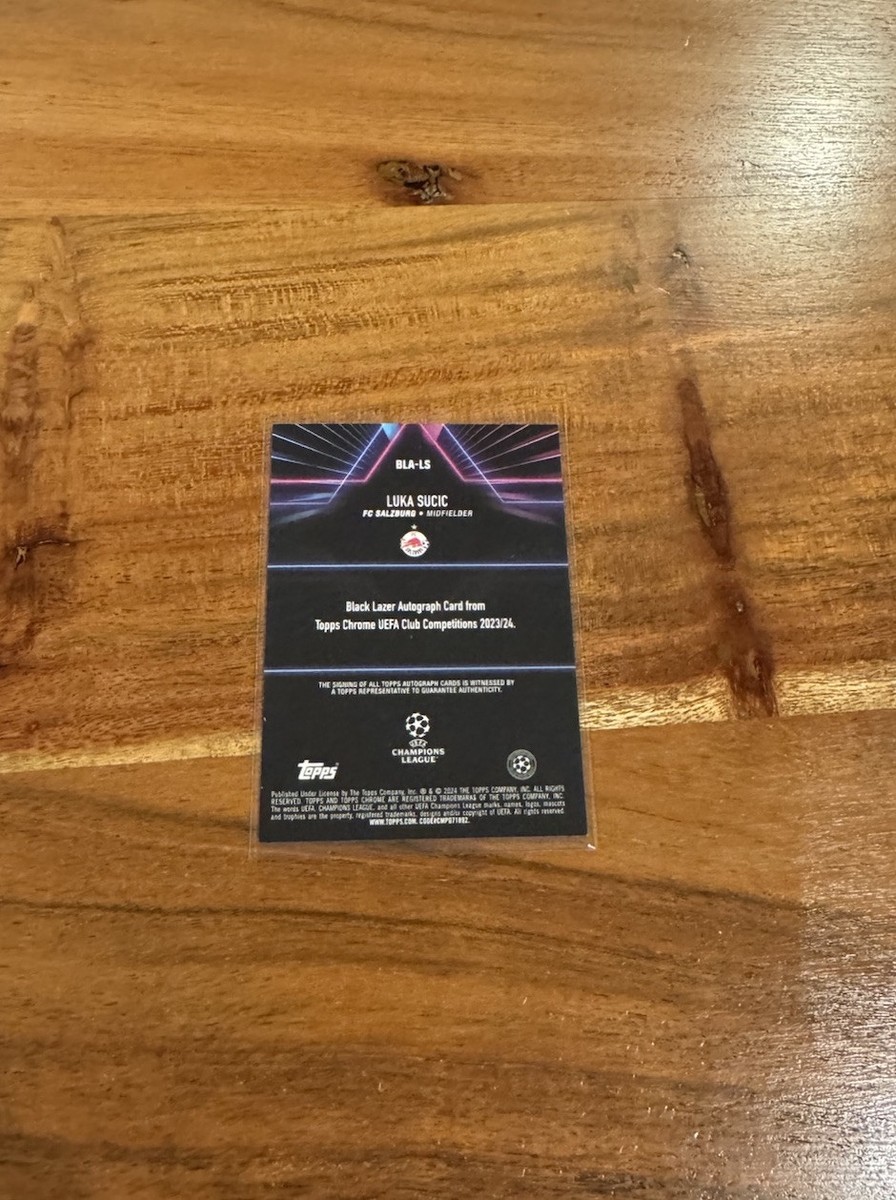 Luca Sucic Topps Chrome UEFA Black Magenta Lazer Refractor