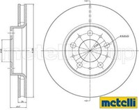2X Bremsscheibe Metelli 23-0560C 2 Bremsscheiben Vorderachse Vorne FüR Volvo