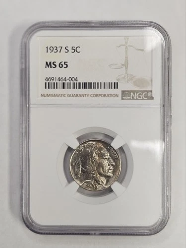 1937 S Buffalo Nickel NGC MS65