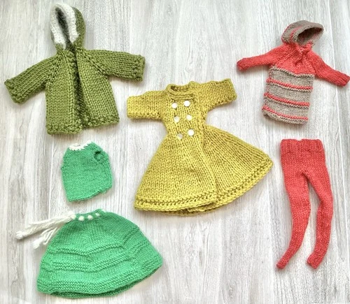 Barbie Handmade Doll Clothes Lot Crochet Knit Outfits Assorted Vintage 1960s