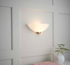 Endon Lighting WELLES-1WBAB 1 Light Grooved Glass Antique Brass Wall Light