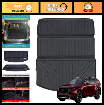 Custom Fit Large Cargo Liner for 2024 2025 Mazda CX90 - Waterproof Trunk Mat, Ea