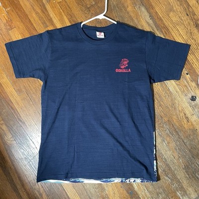 Godzilla Toho Limited T-shirt Japanese Traditional Ukiyoe Print Navy Size XL