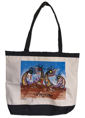 Arizona Kokopelli MAACK Art Tote Oversized Canvas Southwest XL Travel Bag