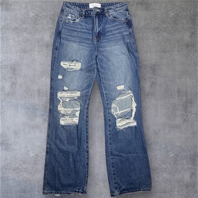 FLYING MONKEY Jeans  Women's Blue Denim High Mid Rise Slim Vintage Straight