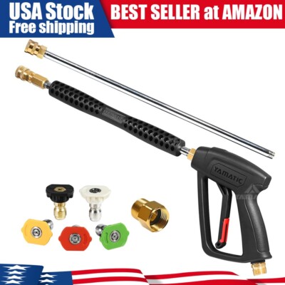 YAMATIC 4000 psi Car Wash Gun Pressure Washer Gun 1/4'' Spray Tips Adapter