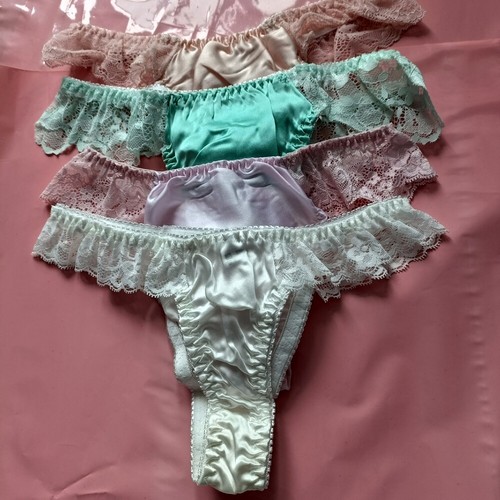3 Pairs Girls 100% Silk Thongs Bikinis Underwear Panties Size 6-9 Kids Knickers - Picture 10 of 11