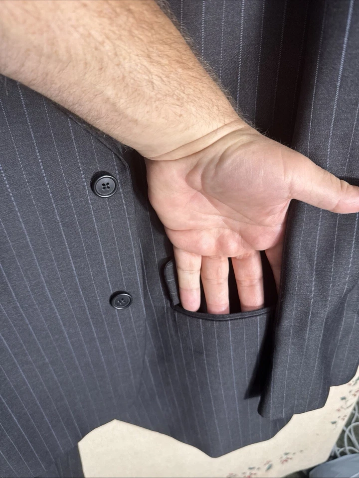 Terno JT Vinson Co 2 peças Lanificio F.Lli Cerruti lã masculino 48L 40x30 fino personalizado - Imagem 3 de 4