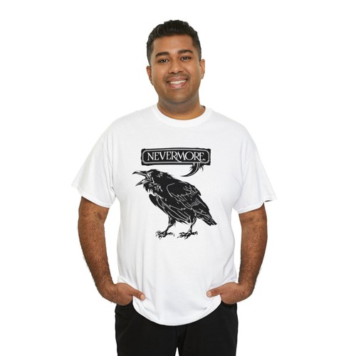 Nevermore The Raven | Unisex | Heavy Cotton | T-Shirt | Poe | Poetry | Gothic - Picture 22 of 86
