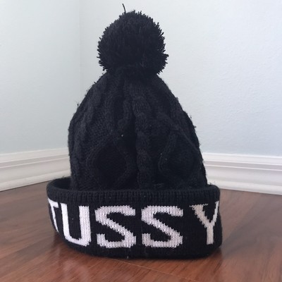 STUSSY Beanie Puff Nero Bianco Cappello Invernale | eBay