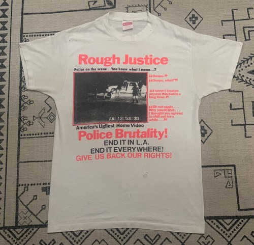 Vintage Rodney King LA Riots Shirt Large Freaknik Cross Colours OJ Simpson Rap
