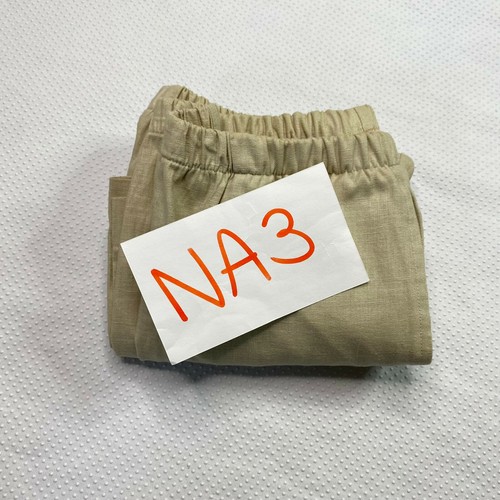 Womens Pants sz M Beige Flat Front Lightweight Elastic Waist Linen Blend VINTAGE - Picture 11 of 12