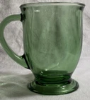 Green Glass Large Coffee/Beverage Cup Anchor Hocking  Vintage.