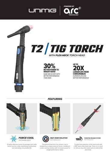 UNIMIG T2 / T3W TIG Torch 11 Piece KIT - 1.6mm - Picture 7 of 9