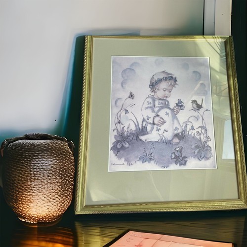 Hummel Ltd. Ed. Print Gold Frame Child Of Enzian Numbered Baby Girl 23 X 35 - Picture 2 of 9