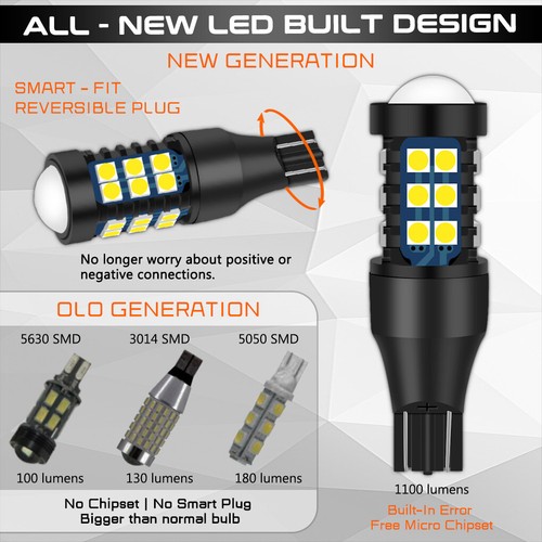 2 Piezas T15 921 Super Brillante HID Blanco LED Respaldo Bombillas de Luz Inversa para Infiniti - Imagen 8 de 11