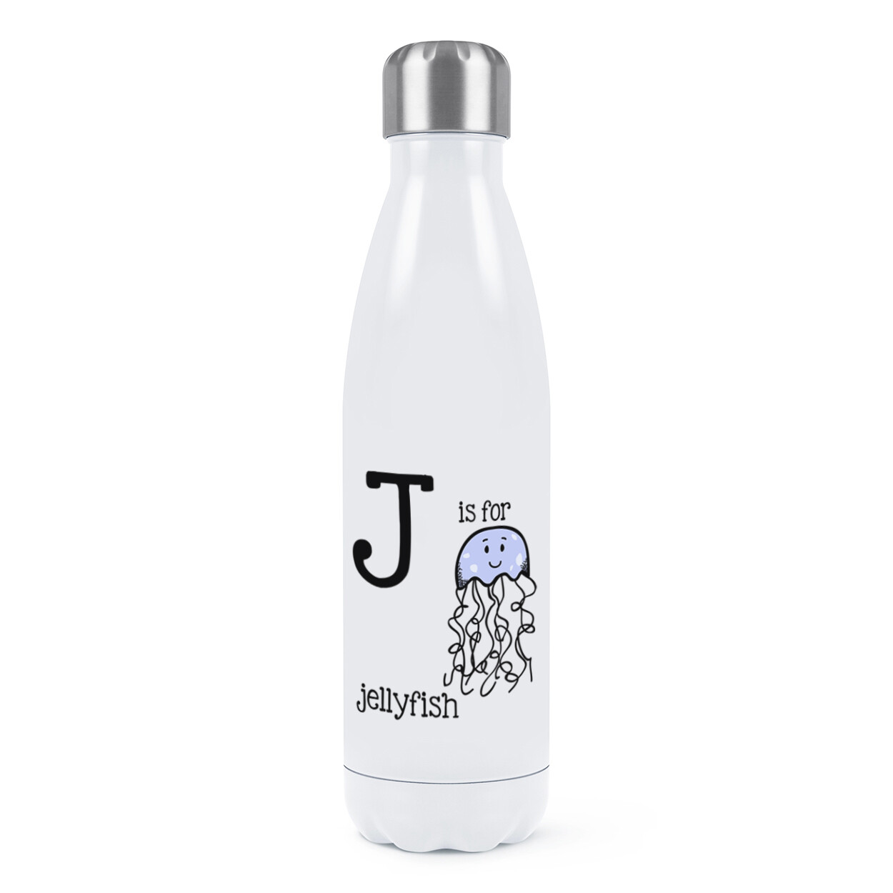 Letter J Is For Jellyfish Double Wall Water Bottle Alphabet Thermal Animal