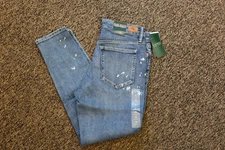 Lauren Ralph Lauren Premier Skinny Ankle Stretch Jeans - Size 6 - SPLATTER WASH