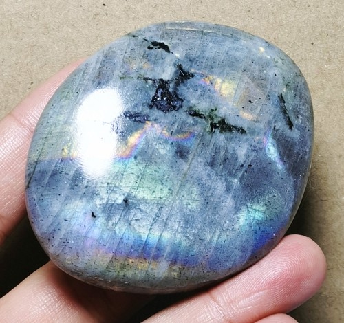 Raw NATURAL Rainbow Purple labradorite sphere Palm stone QUARTZ CRYSTAL Healing - Bild 8 von 10