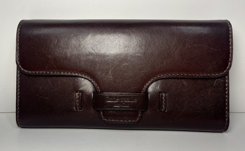 VTG Kate Spade New York Large Trifold Continental Wallet Brown Leather Organizer - Picture 9 of 17