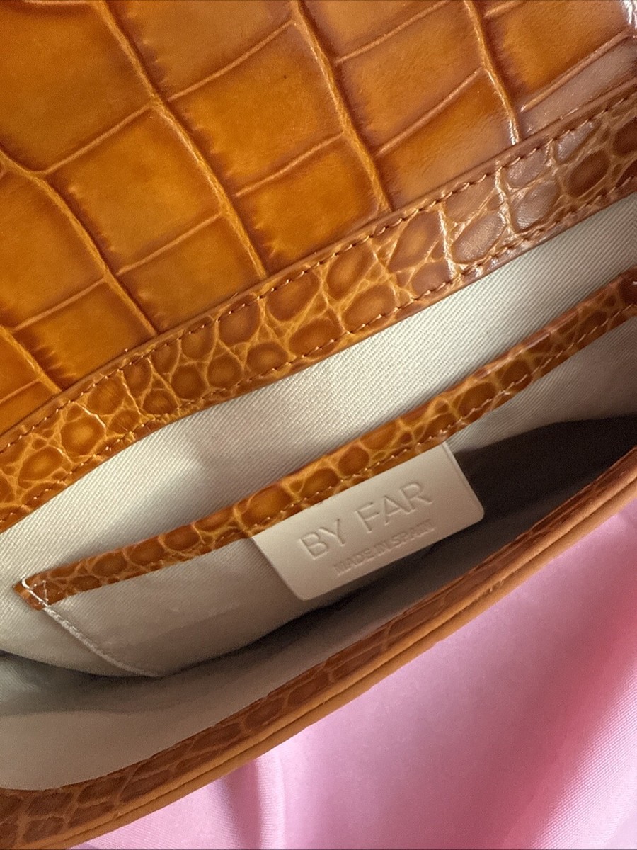 By Far Miranda Brown Croc Leather Shoulder Bag | eBay