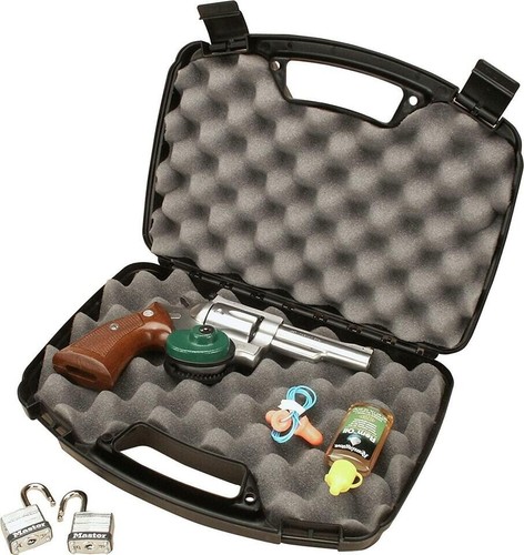 Foam Insulation Travel Two Gun Case For Handgun 9mm Ruger Taurus Pistol, black - Picture 10 of 12