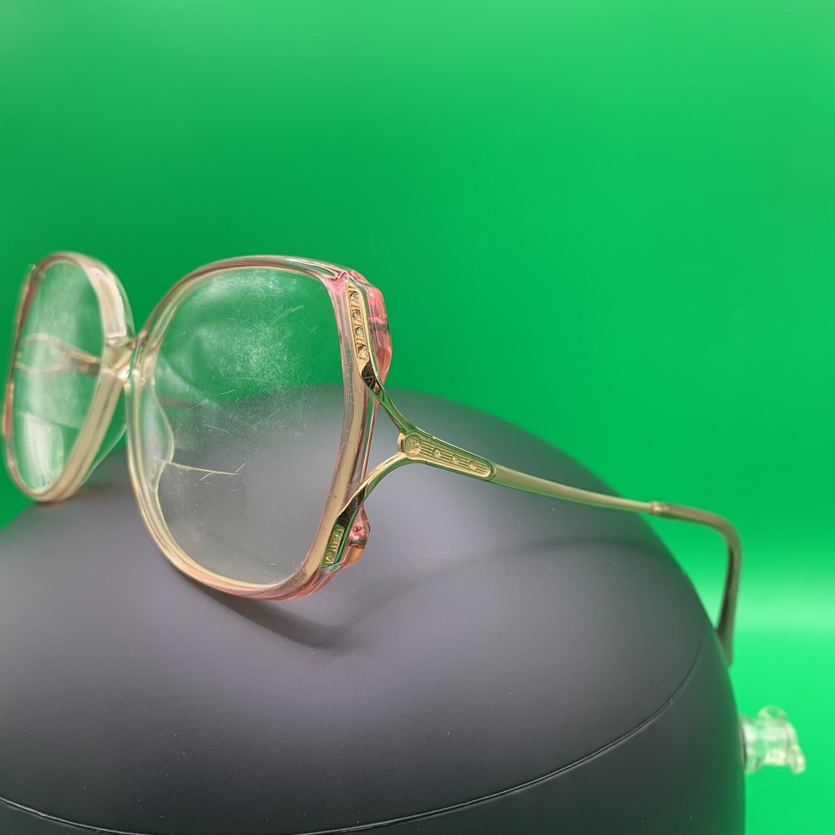 Rare Vintage Tura Butterfly MOD Pink Jeweled Frame Pink/Clear Eyeglasses Frames Pink Grandpa Oversized Butterfly Eyeglasses - Timeless main image 3