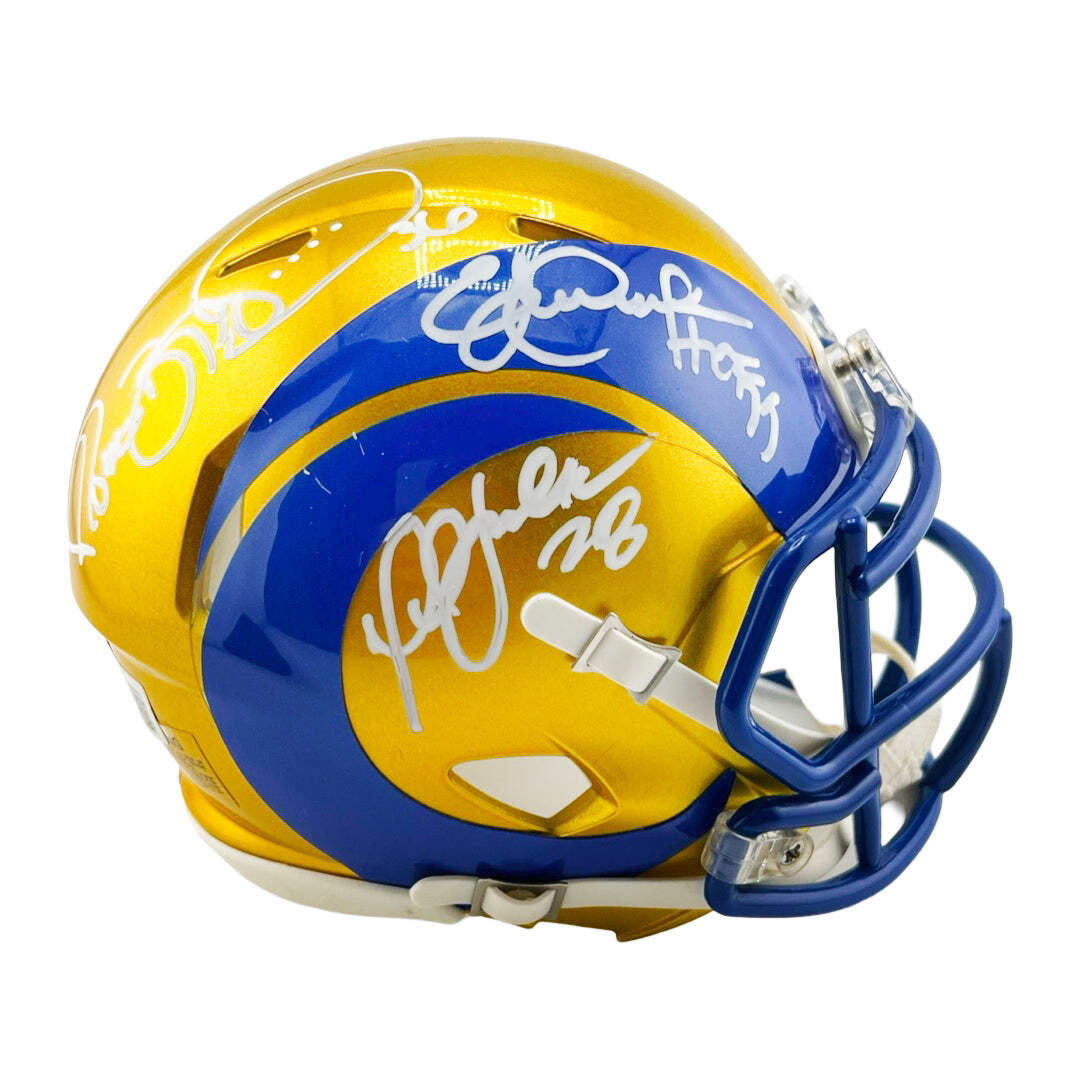 Marshall Faulk, Jerome Bettis & Eric Dickerson with HOF 99 Inscription Signed Lo