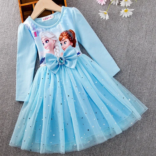 Mädchen Kinder Prinzessin Elsa Kleid Cosplay Party Karneval Kostüm Prinzessin*DE - Bild 6 von 10