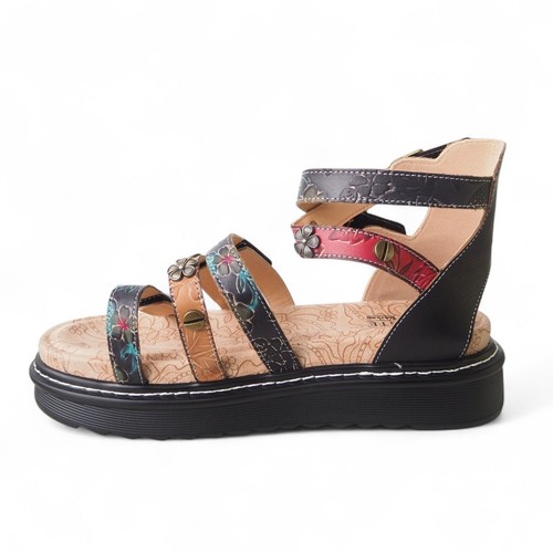 L'Artiste by Spring Step Selyse Platform Sandal Black Multicolor Women's 9.5-10 - Picture 6 of 11
