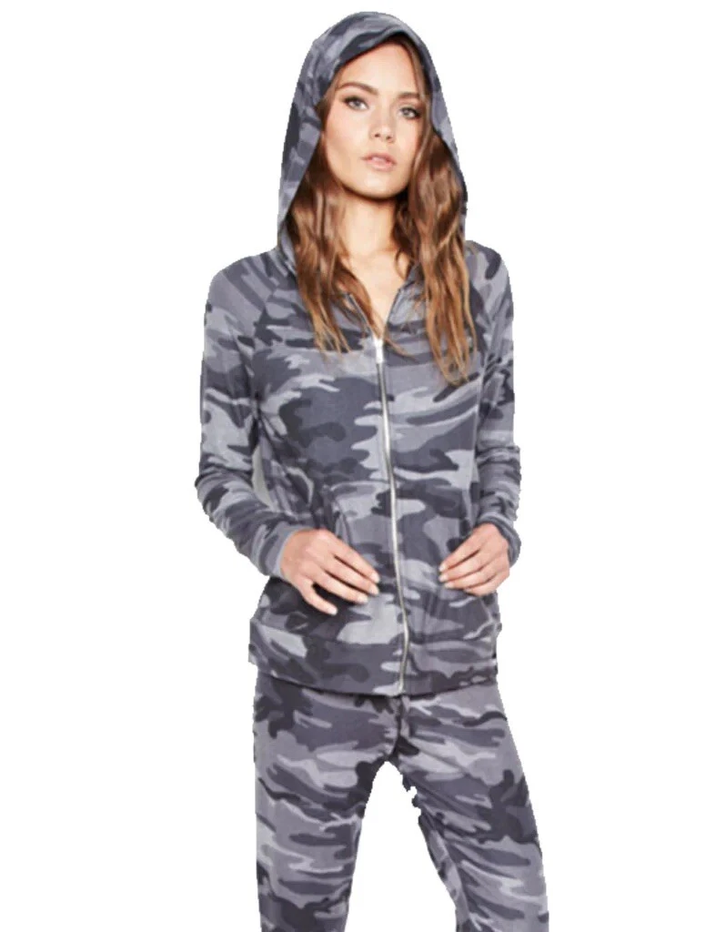 Michael Lauren Junior Fitted Asphalt Camouflage Zip Hoody- Size Medium-NWT