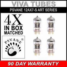 Gain Matched Quad (4) Psvane 12AX7-S ECC83 Gold Pins Art Series Vacuum Tubes