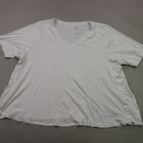 J Jill Shirt Womens 4X Plus Short Sleeve V Neck Pullover Lightweight White