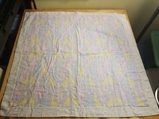 Giraffe Quilt Baby Receiving Blanket Polka Dots 30x31 Pastels