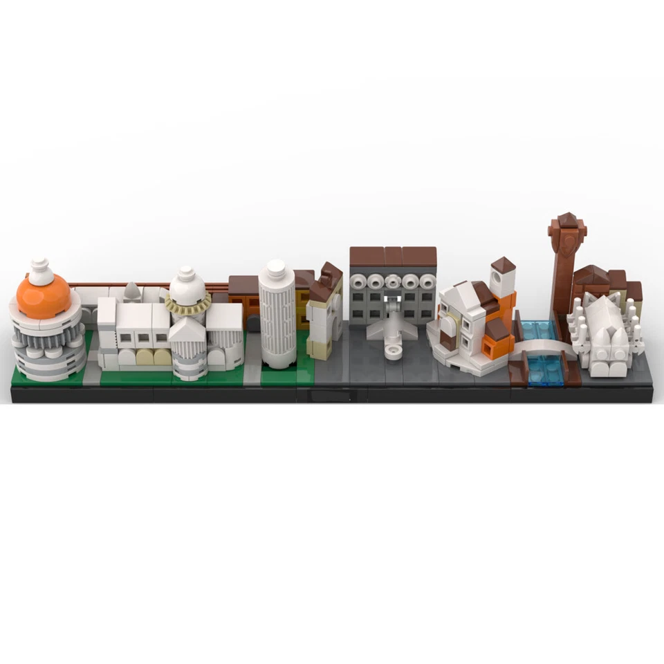 MOC: Italy Pisa Skyline Architecture with Most Iconic Sites 451 Pieces DIY - Image 2 of 3