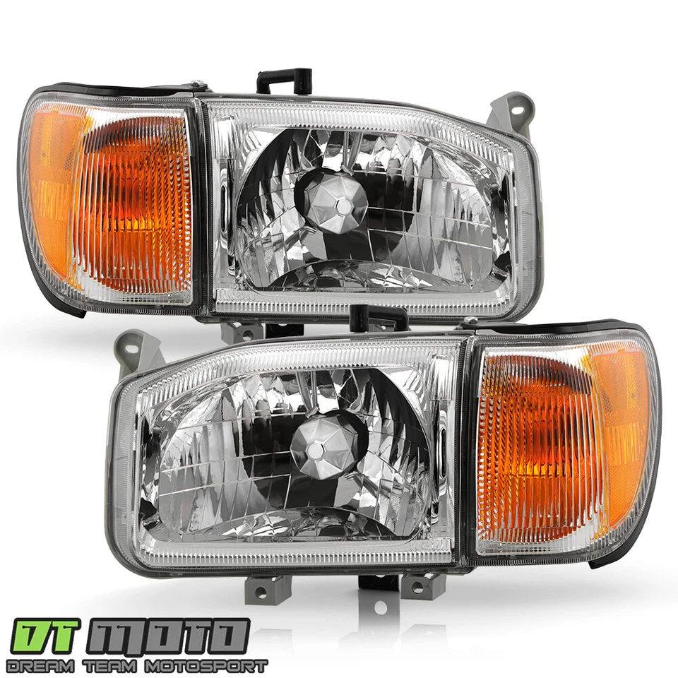 Juego de 4 faros cromados con luces de esquina de estacionamiento para Nissan Pathfinder 1999-2004 Foto 2 de 4