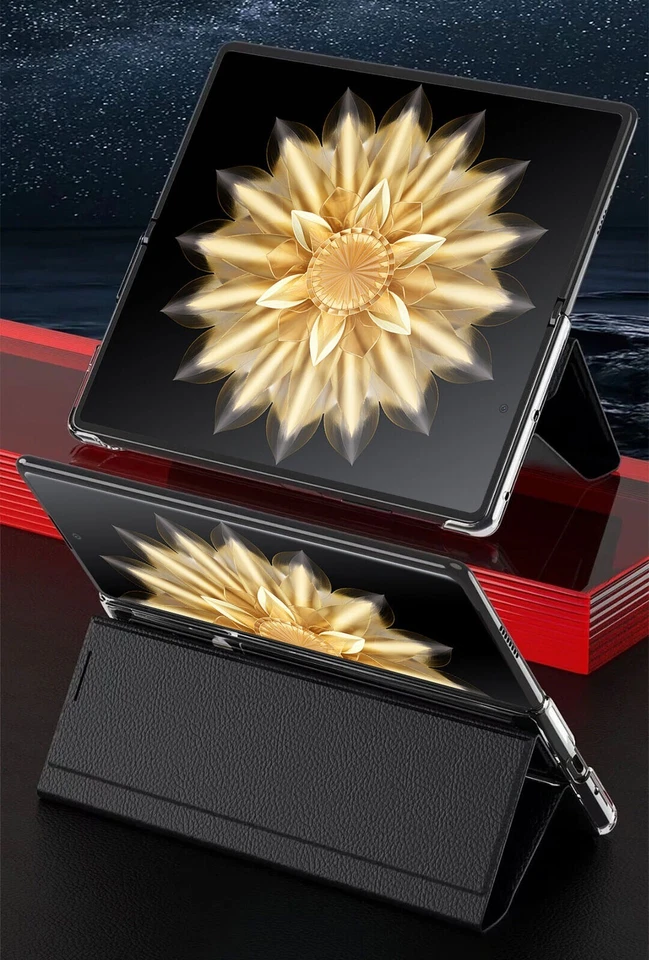 For Honor Magic V2 2023 Luxury Smart View Flip Leather Business Stand Cover Case - Image 4 of 4