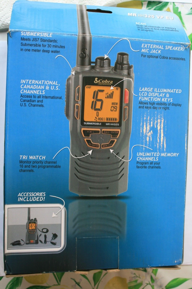 cobra marine MR HH325 hand held vhf radio, works but battery doesn't