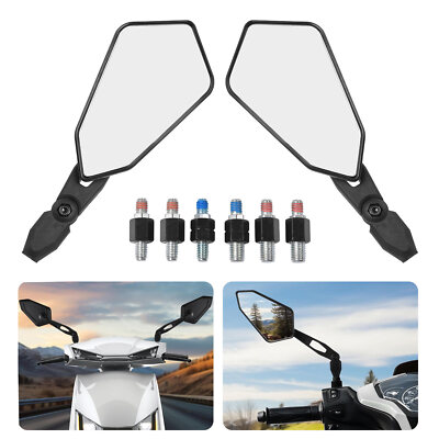 1 Paar Satz Motorrad Spiegel E-Prüfzeichen 360° drehbar Rückspiegel M10 M8 DE