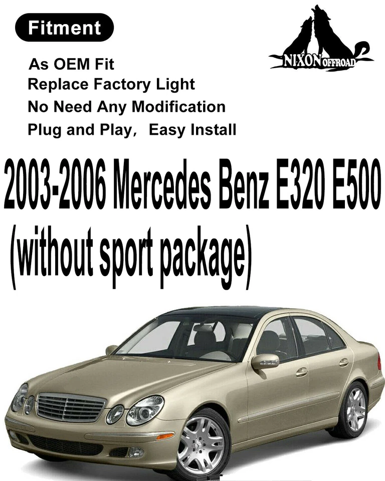 Luz antiniebla de conducción con lente transparente lámpara de parachoques para Mercedes Benz E320 E500 2003-2006 Foto 2 de 4