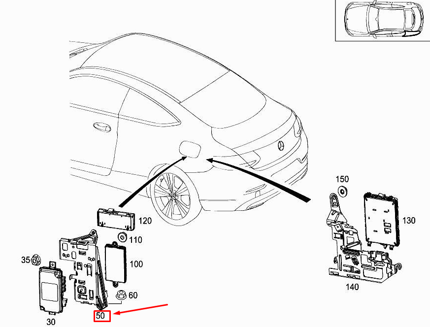 MERCEDES-BENZ C Coupe C205 Halterung für Kamerasteuergerät A2055455440