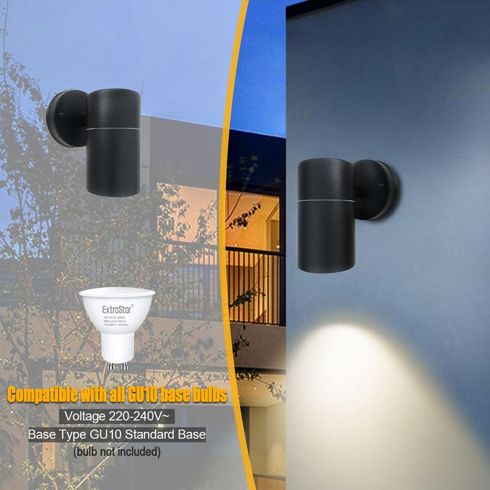Outdoor Wall Light PIR Motion Sensor Up Down Exterior Sconce IP44 GU10 ...