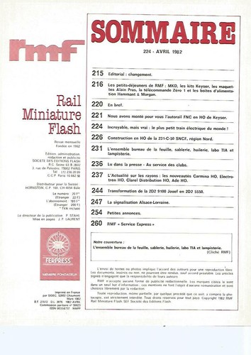 RMF Nr. 224 SIGNAL ELSASS-LOTHRINGEN / HO-BAU DER 231-C-50 NORD - Bild 2 von 2