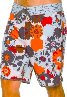 O'NEILL Men's SANTA CRUZ SCALLOP PRINT Board Shorts - WHT - Size