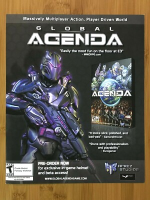 Global Agenda PC 2010 Game Print Ad/Poster Official Authentic Big Box Promo Art